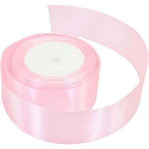 BEAUTOPE 1.5 Inch 25 Yards Pink Satin Ribbon for Gift Wrapping Floral Bouquets Party Decoration DIY Craft, Pack 2