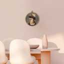 Whimsical Chicken Round Wall Art Framed, Dark Moody Rooster Round Wall Decor, Rustic Farm Animal Chicken Hanging Canvas Prints Wall Sculptures for Kitchen Bedroom Living Room Decor, 10x10 Inch