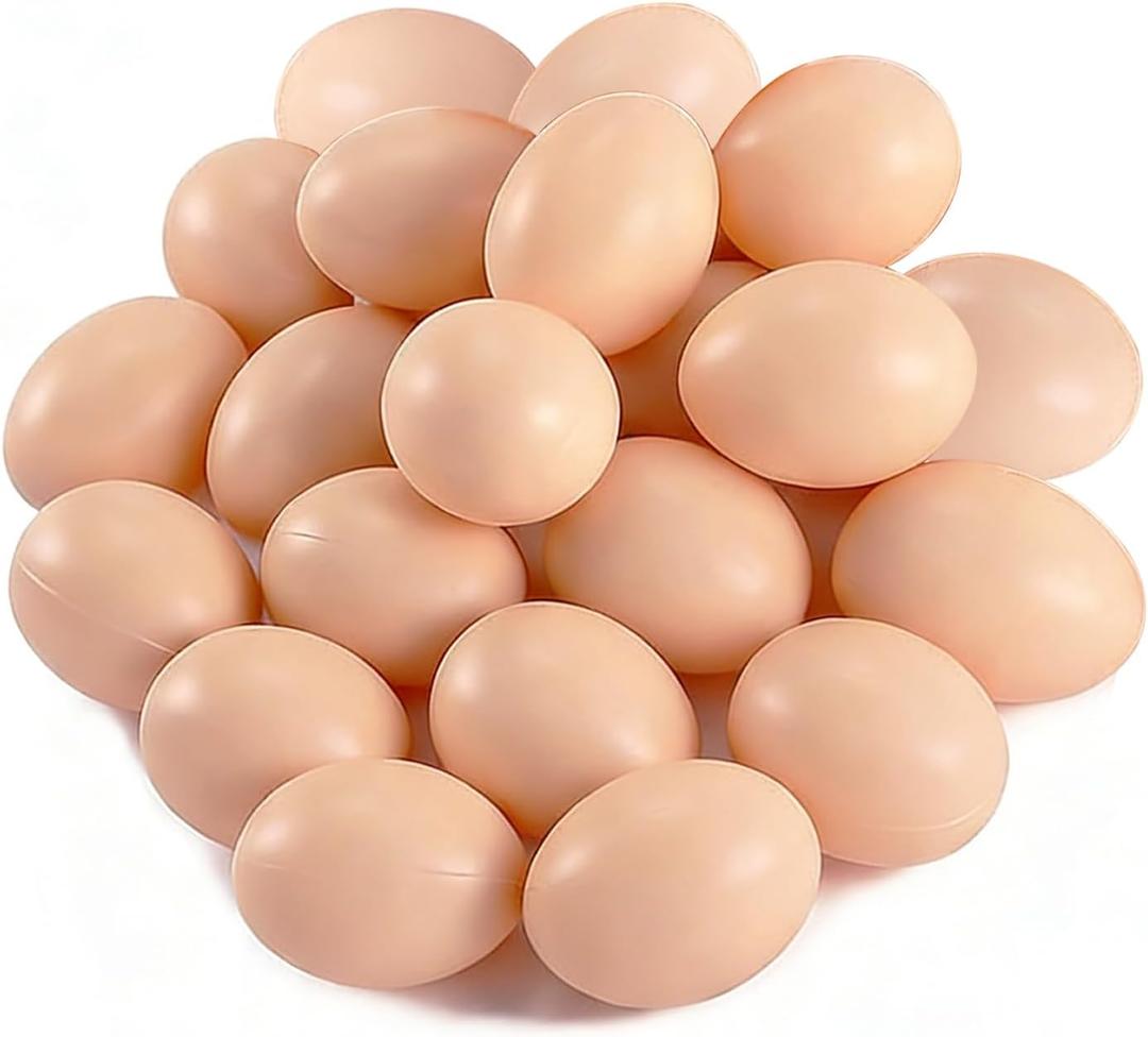 2 x 20 PCS Plastic Fake Eggs for DIY Easter Eggs, Painting and Realistic Egg