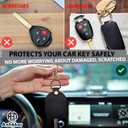 2 x Leather Keys Sleeve for Broken Car Key Loop Replacement - Cute Keychain Cover - Protector, Holder for Men & Women (Extra Large-black01)