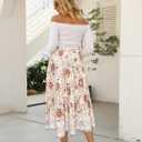 Naggoo Women's Skirts High Elastic Waisted Casual Skirt Pleated Floral/Solid Midi Skirts with Pockets Medium
