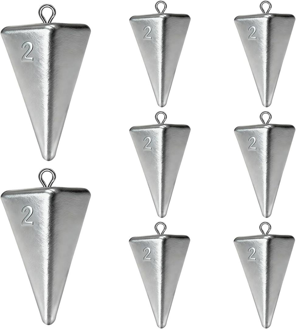 Fishing Weights Pyramid Sinkers Kit Bullet Fishing Weights Sinkers for Ocean Saltwater Surf Fishing Gear Tackle 1oz 2oz 3oz 4oz