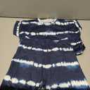 PINSV Women 2 Piece Outfits Summer Sweatsuits Biker Short Workout Jogger Sets (Medium, Dark Blue)