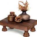 EOSAHR Farmhouse Pine Wood Risers for Decor in Kitchen & Bathroom - Risers Display Stands for Home Decor - Stylish Perfume Organizer for Placing Soap Dispenser on Small Vanity (Brown, 8.5")