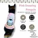 2 x Cute Sweater for Dogs and Cats Soft Flannel Pet Outfit Warm and Cozy Animal Hoodie Small to Large Pet Clothes for Halloween Parties and Everyday Wear (Large, Pink Pinguin)