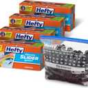 Hefty Calendar Slider Quart Freezer Bags, 140 Count, Quart Slider Bags for Freezer with Calendar Dates, Holds Raw Meat, Fruits, Veggies, and More, Secure Zip and Click Closure