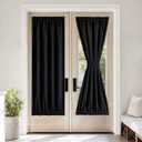 NICETOWN 100% Blackout French Door Curtain,Privacy Thermal Insulated Window Curtain with Adjustable Tieback for Glass Front Sliding Patio Door, 1 Panel, 36W x 72L, Black