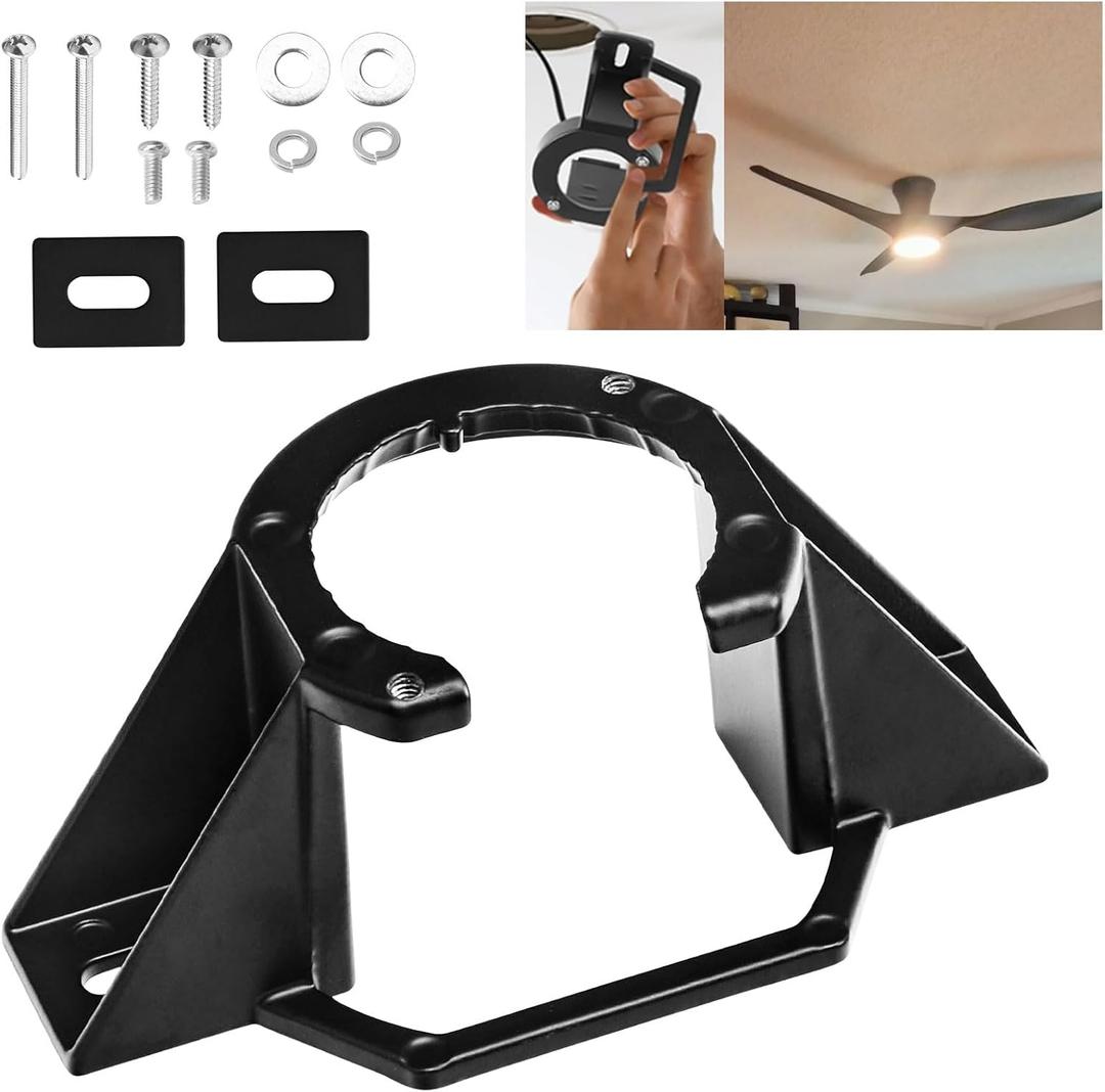 Ceiling Fan Mounting Bracket Kits With Installation Accessories Compatible With Living Room, Light Fixtures And Cathedral Ceiling Fans, Replace 77059 Ceiling Fan Mounting Bracket Black (No wires)