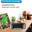 (9 PRemanufactured CLI42 Ink Cartridge Replacement for CAN CLI-42 Blakc and Color CLI 42 Value Pack Ink with PIXMA PRO-100 PRO-100S Printers ack, 1 Set+1 Black)