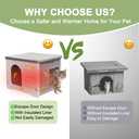 Insulated Cat House Outdoor Weatherpoof Plastic Cats Houses for Winter