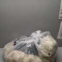 Dog Calming Beds for Small Medium Large Dogs - Round Donut Washable Puppy Dog Bed, Anti-Slip Faux Fur Fluffy Donut Cuddle Anxiety Cat Pet Bed (36" Grid)