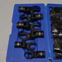 Orion Motor Tech Crows Foot Wrench Set, 6pc Flex Head Crows Foot Line Wrench Set with 1/2" & 3/8" Drive, Metric Crowfoot Wrenches for 12 14 16 17 18 19 mm Nuts with 180 Flexible Head Storage Case