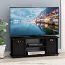 Furinno Econ Entertainment Center, Black/Black, 42 Inch Tv Size