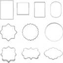 10 PCS Plaque Frame Cookie Cutters Set Fondant Tiles Biscuit Cutter Molds for Cookie Fruit Shapes