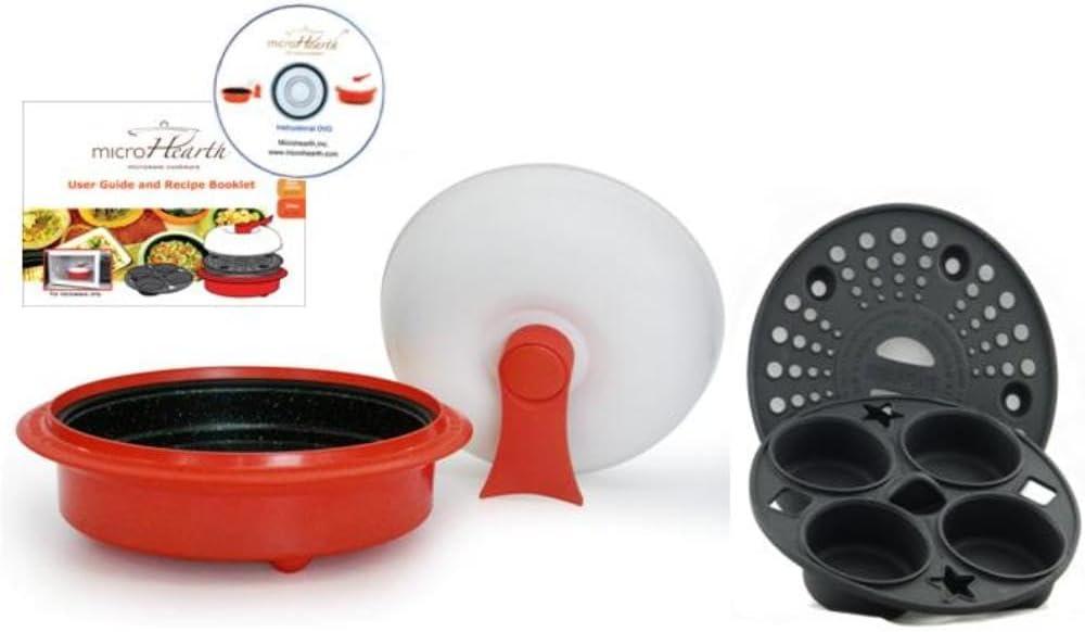 1.5-Quart Nonstick 4-piece Everyday Pan Set for Microwave Cooking, Red
