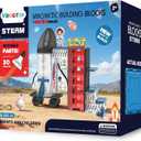 Space Magnetic Tiles for Kids, 30 Piece STEM Magnetic Building Blocks Set, Rocket Ship Space Station Educational Construction Toy with Astronaut Figure for Boys Girls Ages 3-8