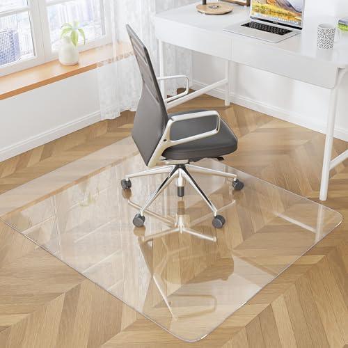 HOMEK Office Chair Mat for Medium Pile Carpets, 48" x 60" Delivered Flat Desk Floor Mat for Carpeted Floors - Easy Chair Rolling, Heavy Duty Studded Computer Chair Mat for Carpet