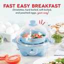 DASH Rapid Egg Cooker: 6 Egg Capacity Electric Egg Cooker for Hard Boiled Eggs, Poached Eggs, Scrambled Eggs, or Omelets with Auto Shut Off Feature - Dream Blue