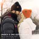 Vgogfly Beanie Men Slouchy Knit Skull Cap Warm Stocking Hats Guys Women Striped Winter Beanie Hat Cuffed Plain Hat (Black)