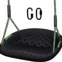 Heavy Duty Tree Swing, 550LBS Capacity Outdoor Swing Seat for Adults & Kids, Height Adjustable with Ropes, for Backyard Garden Patio Playground, Black