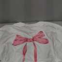 RoseSeek Women's Cherry Graphic Tees Top Crewneck Short Sleeve Baggy T Shirt Bowknot White Medium