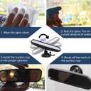 Rear View Mirror, 8.66" x 2.56" Anti-Glare HD Car Interior Rear View Mirror with Adjustable Suction Cup, Wide Angle Car Rearview Mirrors, Universal for Boat Truck SUV Van (White)