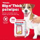 Petkin Pet Wipes for Dogs and Cats, 100 Large Wipes - Removes Dirt & Odor Like Washing Hands - Cleans Ears, Face, Butt, Eye Area - Convenient, Ideal for Home or Travel - 1 Pack of 100 Wipes