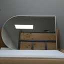 30x20 Arch Mirror Rectangle Wall Mounted Hanging or Against Wall Aluminum Alloy Metal Frame Dressing Make-up Mirrors for Entryway Bedroom Bathroom Living Room 30 20 inch Silver