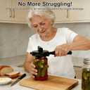 Jar Openers for Seniors, 4-in-1 Can Opener for Weak Hands & Seniors – Ergonomic Non-Slip Handle, Fits 1-3.5 Inch Kitchen Mason Jars, Bottles & Cans (Black)