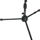 Gator Frameworks Short Tripod Base Microphone Stand with Soft Grip Twist Clutch, Boom Arm, and Both 3/8" and 5/8" Adapters (GFW-MIC-2621)