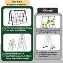 A-Frame Cucumber Trellis for Raised Bed, 50"x 16" Adjustable Heavy Duty Metal Garden Trellis for Climbing Plants Outdoor, Plant Support for Tomatoes Pea Bean Grape Vining Vegetables (2 Pack)