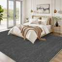 9x12 Large Area Rug for Living Room Modern Solid Grey Indoor Outdoor Rugs Non Slip Low Pile Neutral Patio Easy Jute Outdoor Rugs Washable Carpet for Porch Kitchen Bedroom Living Room Backyard, Grey