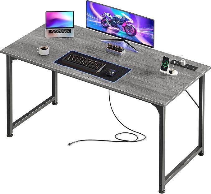 PRAISUN 47 X 20 Inch Computer Desk, Power Outlets, USB-C, Grey
Office Desk with 4 AC Outlets, USB & USB-C, Sturdy Metal Frame, Spacious Desktop for Work, Writing, Study & Gaming