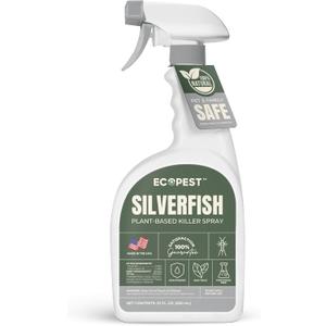 Silverfish Spray, Natural Silverfish Killer for Indoor and Outdoor | Plant-Based Home Pest Control Spray and Repellent | Made with Essential Oils, Safe for Use Around Children and Pets, 22 oz.