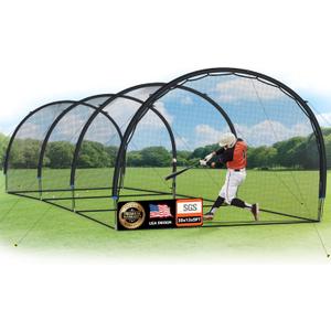 ORIENGEAR Baseball Batting Cage 13/20/30ft for Backyard, Baseball Training Equipment Netting Cages, Golf Softball Baseball Nets for Batting with Frame and Net, Hitting and Pitching Practice