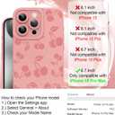 KANGHAR for iPhone 15 Pro Max Case | Cute Cherry Design | Soft Flexible TPU | Anti-Scratch Protective Cover | Pink