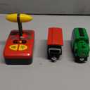 Wooden Train Accessories Battery Operated Locomotive Train, Remote Control Train for Track Set, Powerful Engine Train Vehicles Fit All Major Brands Track Railway System (Battery Not Included)