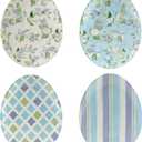 Certified International Easter Morning 10" Oval Egg Plates, Set of 4