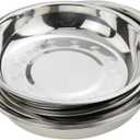 7.64 Inch Stainless Steel Round Plate, Dinner Plate Dish, Pack of 6