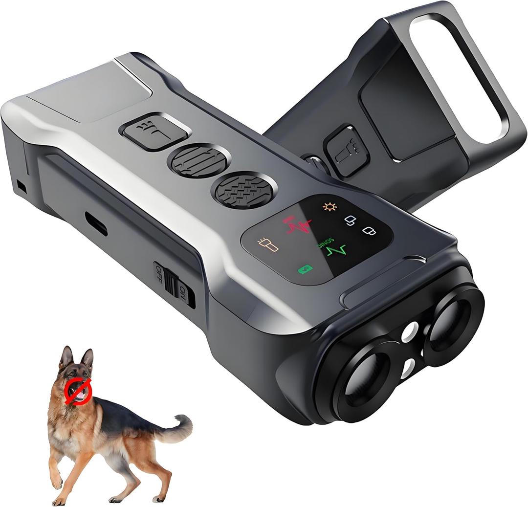 2025 Rechargeable Dog Bark Deterrent Devices & Barks no More Dog Training Device with Hd Display, 2-Headed Ultrasonic, Just Press-Without Hurting Your Pet