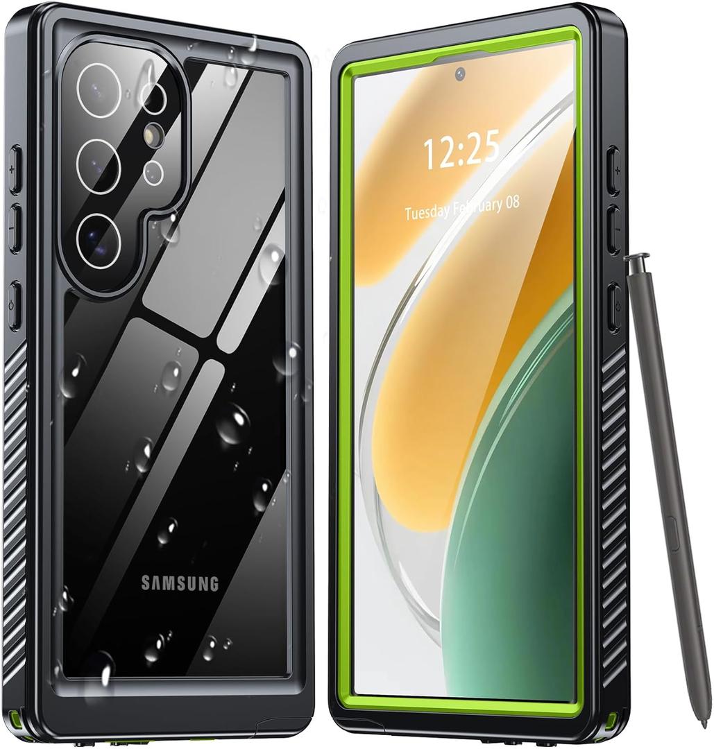 ANTSHARE for Samsung Galaxy S24 Ultra Case Waterproof, Built-in Lens & Screen Protector 360 Full Body Heavy Duty Protective Shockproof IP68 Underwater Case for Galaxy S24 Ultra(2024) 5G-Green