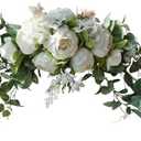 H&S BRIDAL Wedding Arch Flowers, 30 Inch Rustic Artificial Floral Swag for Door Lintel, Green Leaves Rose Peony Sunflowers Table Centerpieces Home Decoration