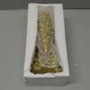 AOMOONOA Gold Christmas Tree Figurines, 2Pcs Resin Glitter Christmas Tree for Tabletop Decoration, Small Christmas Trees Set, Decorative Xmas Trees for Christmas Mantel Indoor Home Decor