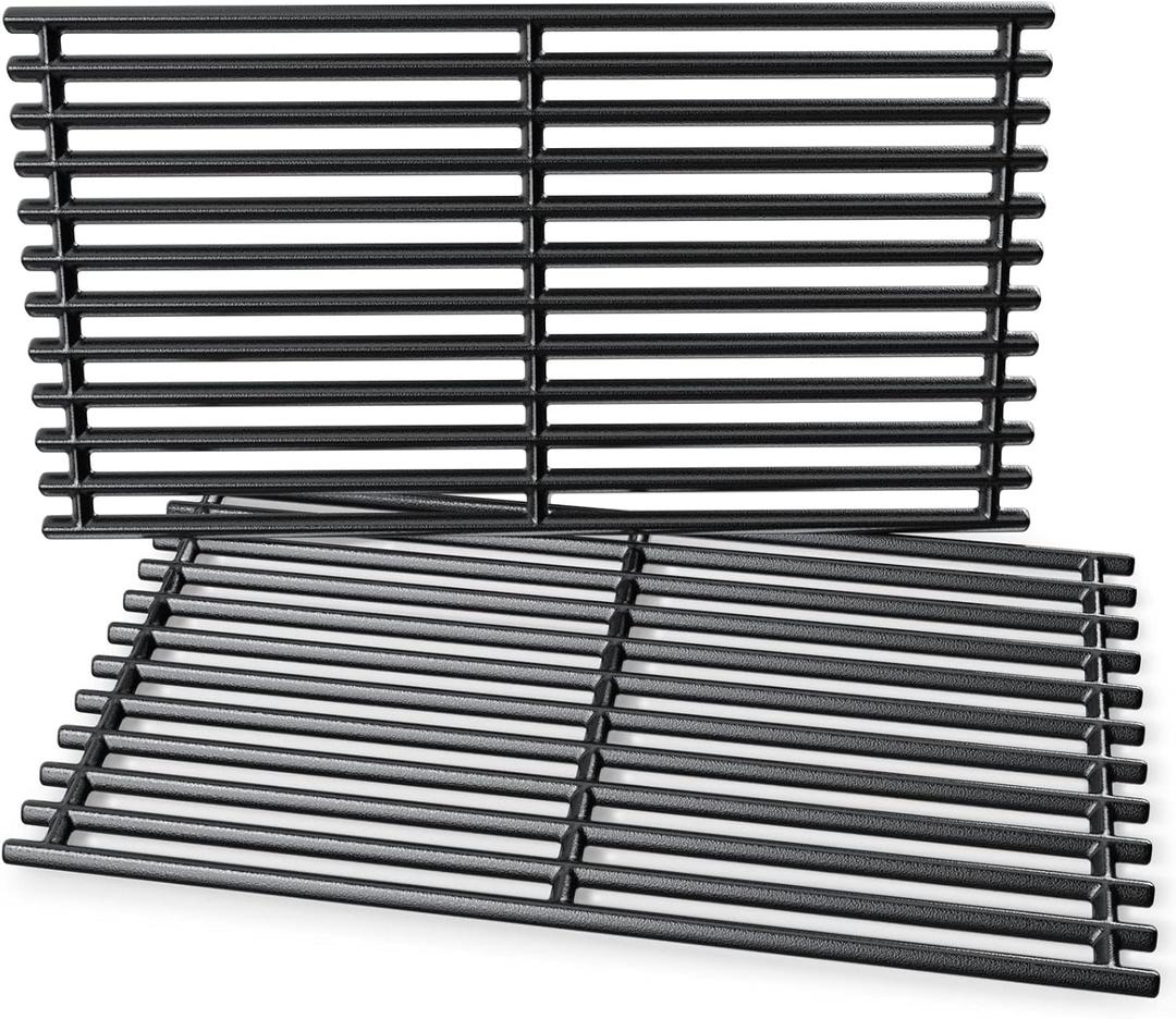 17'' x 8 3/4" Cooking Grate for Charbroil 2 burner 466642316, 463642316, 463644220, 466642416, 463632520, 463675016, 463675016p1, 4 Burner 463245518, 5 Burner 463246118 Grill, Cast Iron, 2 Pack