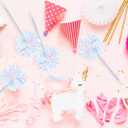 24 Pcs Foil Firework Pens Pom Pom Ballpoint Pens Bulk Happy Birthday Party Favor Supply Glitter Sparkly Tinsel Princess Pen Goodie Bag Stuffer Wedding Party Decorations Gift(Silver)