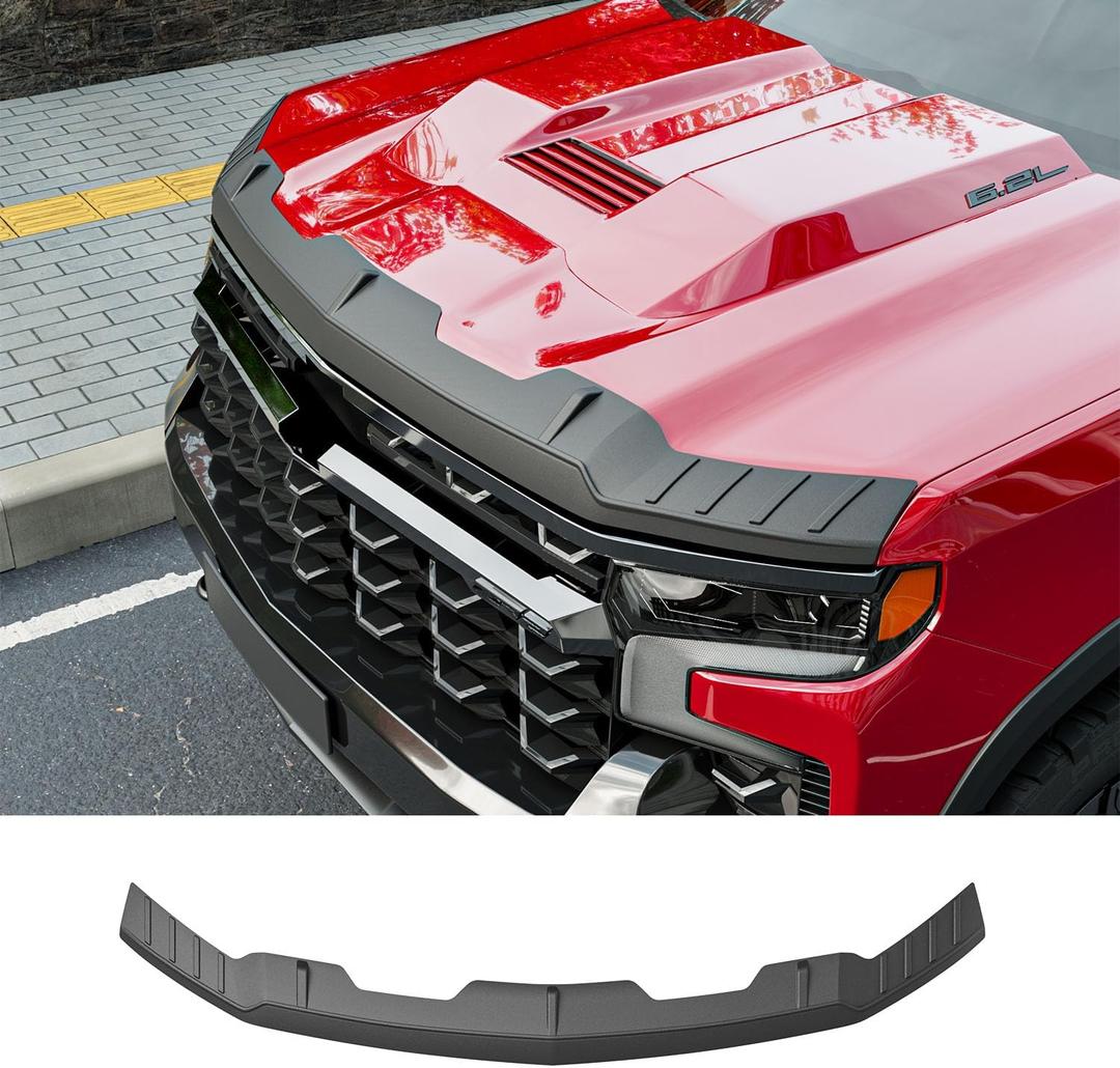 Hood Protector Compatible with 2019-2026 Chevy Silverado 1500 Hood Deflector TPE Shield Replacement for 2019-2026 Chevy Silverado Accessories