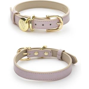 Milan Vegan Leather Dog Collar - Padded Luxury Dog Collar with Adjustable Buckle - Collar for Dogs, Small Dogs to Large Dogs - Color Lilac, Size Extra Small (XS: 9 - 12" Neck)