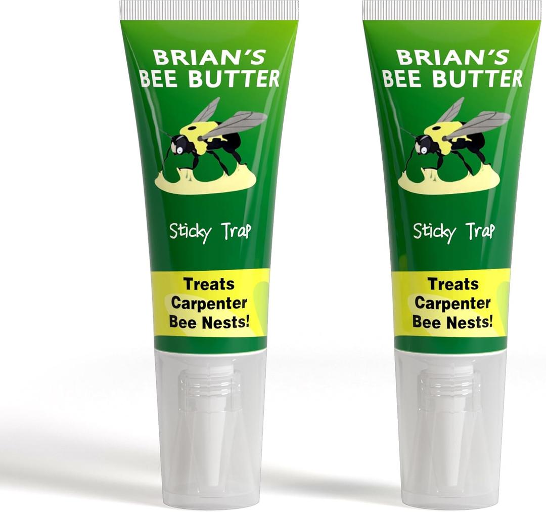 Carpenter Bee Traps for Outside, Brain's Bee Butter, 2 Pack Sticky Trap, Wood Bee Traps for Outside
