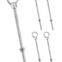 QWORK 316 Stainless Steel Machinery Eye Bolt with Shoulder, 5 Pack 5/16"x6" Long Stainless Steel Marine Grade Shoulder Eye Bolt, Threaded Eyebolts