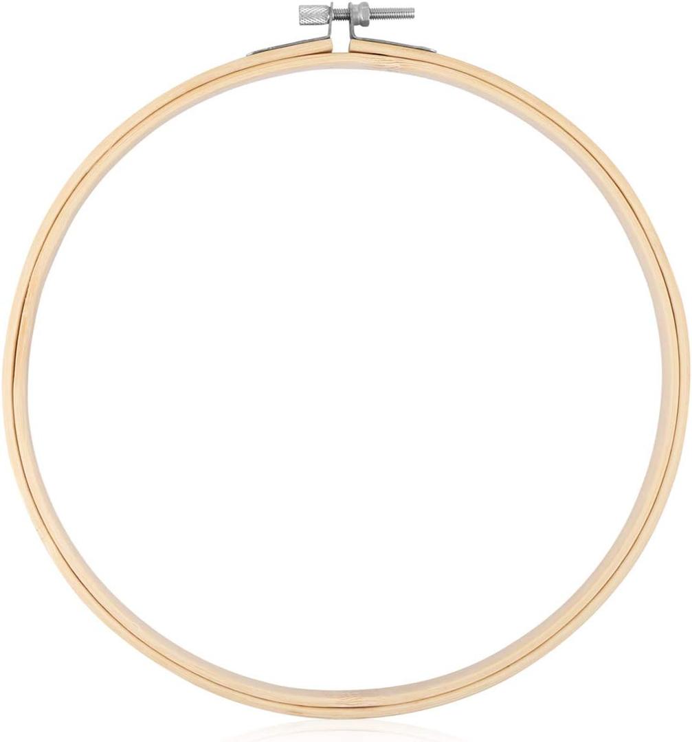 Embroidery Hoop, KISSBUTY 7.9 inch/ 20cm Bamboo Embroidery Hoop Round Bamboo Circle Cross Stitch Hoop Ring for Art Craft Handy Sewing (1)